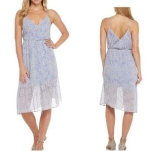 Parc & Lex Light Blue Caribe A Flirty Lined Sleeveless Asymmetrical Dress Size L